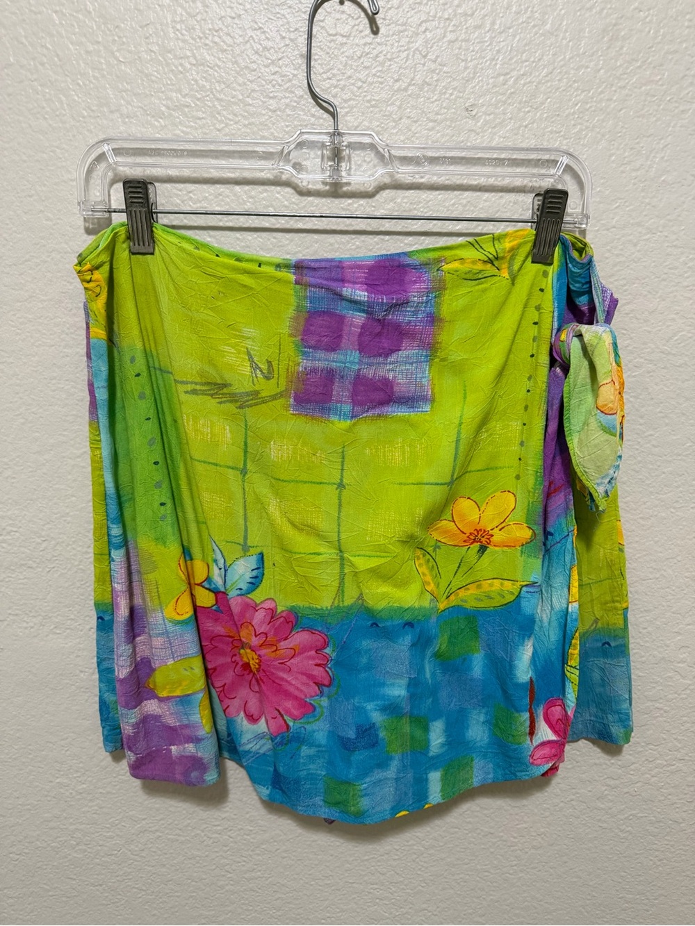 Vintage Jams World Rayon Skort Bright Tropical Floral Abstract Large